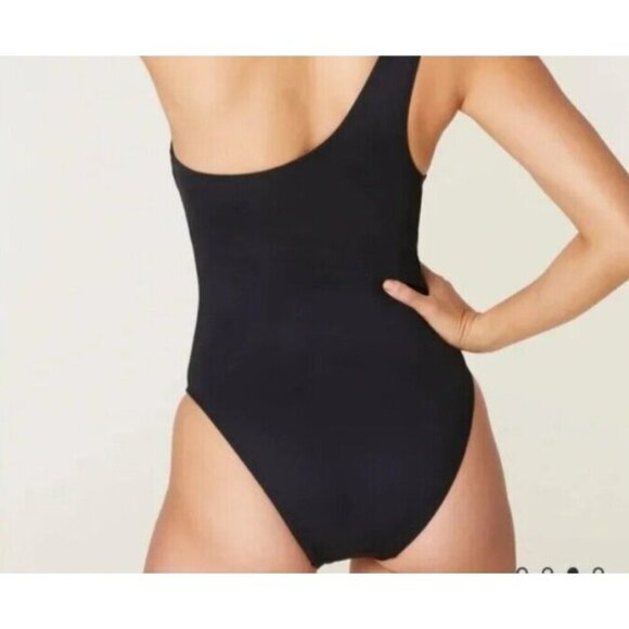 Andie Nantucket Women L Tall Black 1 Piece Swimsuit A0171 NWT One Shoulder 9538 - Picture 2 of 16